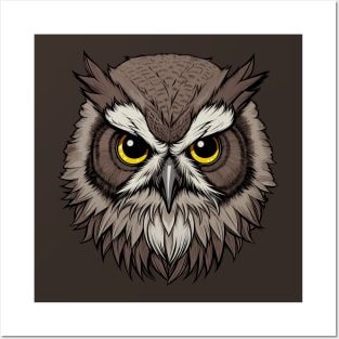 Fierce Owl Gaze Posters and Art